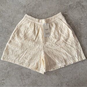 NWT Mango Openwork Knit Cotton Shorts